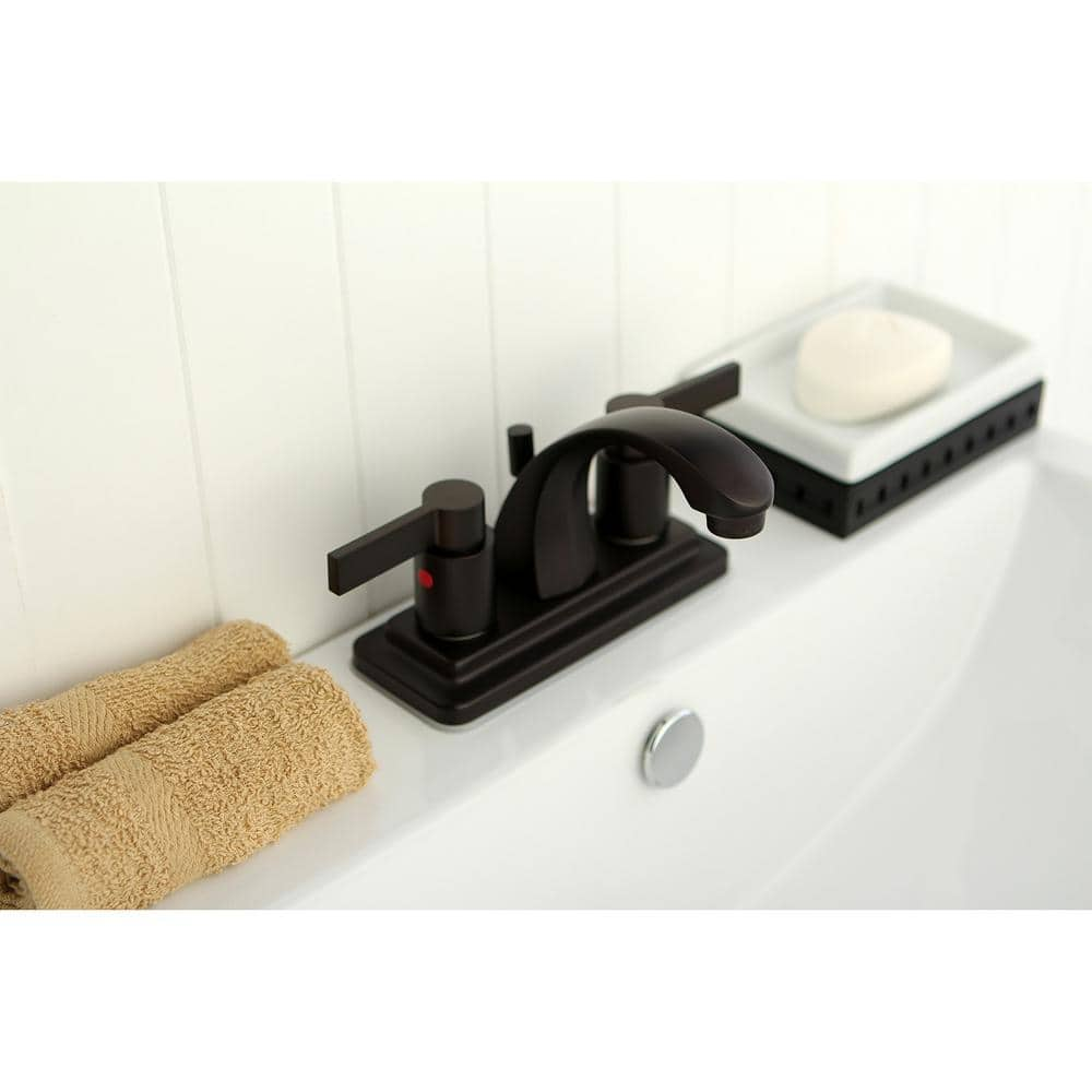 Kingston Brass Everett 4 in Centerset 2Handle HighArc Bathroom Faucet in Oil Rubbed Bronze