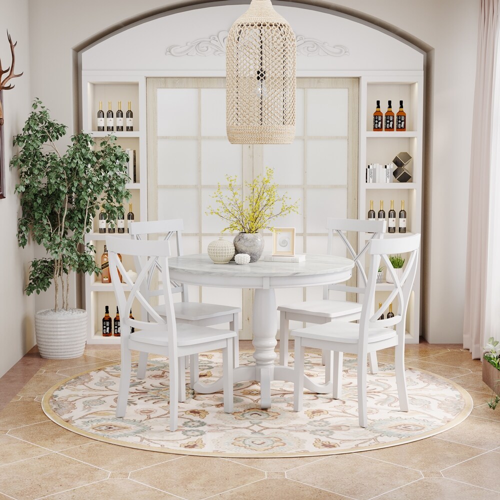 5 Pieces Dining Table and Chairs Set