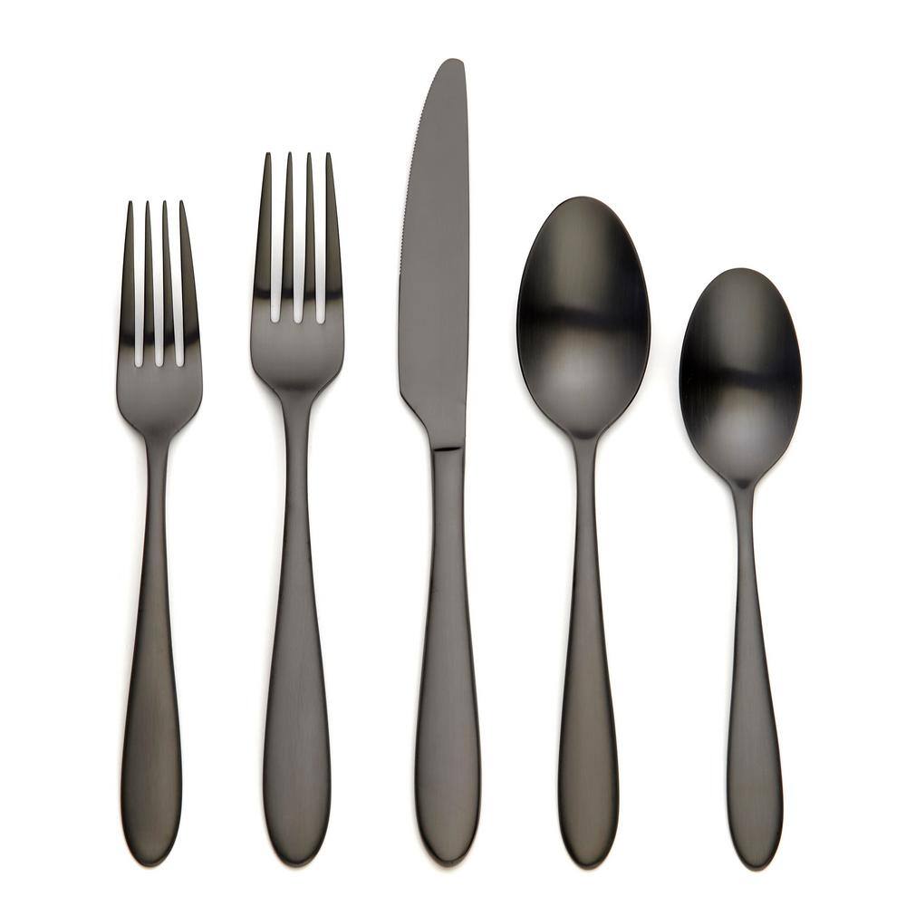 ORNATIVE Sophia 20-Piece Matt Black 180 Stainless Steel Flatware Set (Service for 4) 09020MBR1