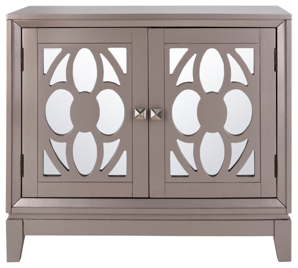 Kay 2 Door Chest Champagne/ Mirror   Transitional   Accent Chests And Cabinets   by Peachtree Fine Furniture  Houzz