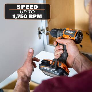 RIDGID 18V SubCompact Brushless Cordless 12 in. DrillDriver Kit with (2) 2.0 Ah Batteries Charger and Tool Bag R87012K