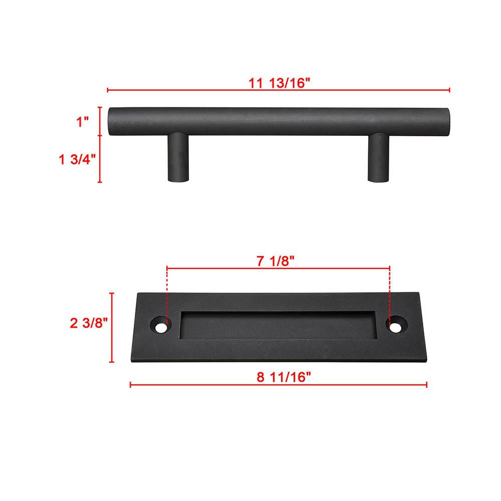 Yescom 12 in Rustic Sliding Barn Door Pull & Flush Handle