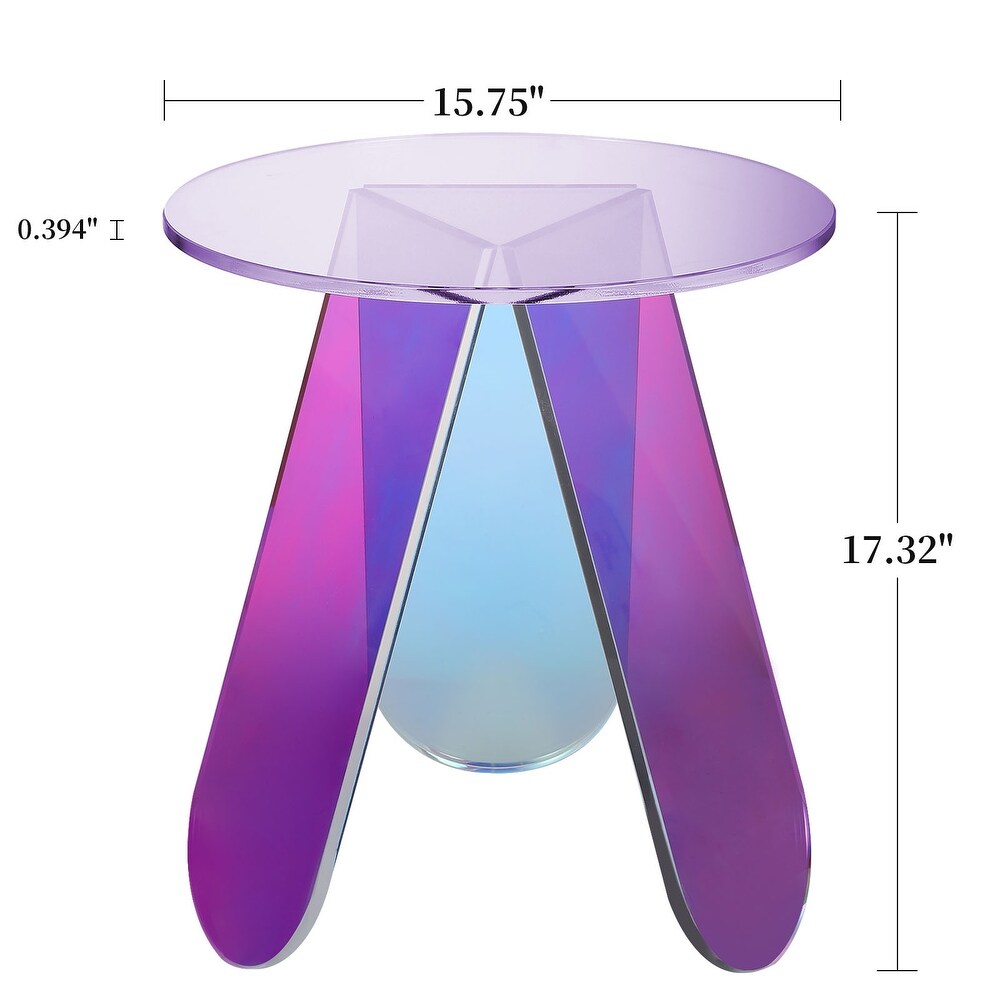 Creative Fully Assembled Acrylic Side Table Round End Table   17.32\