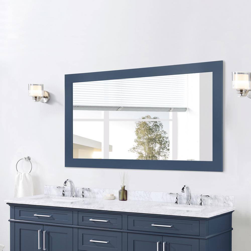 Home Decorators Collection Sonoma 60 in. W x 32 in. H Rectangular Framed Wall Bathroom Vanity Mirror in Midnight Blue Sonoma 60MR-MB