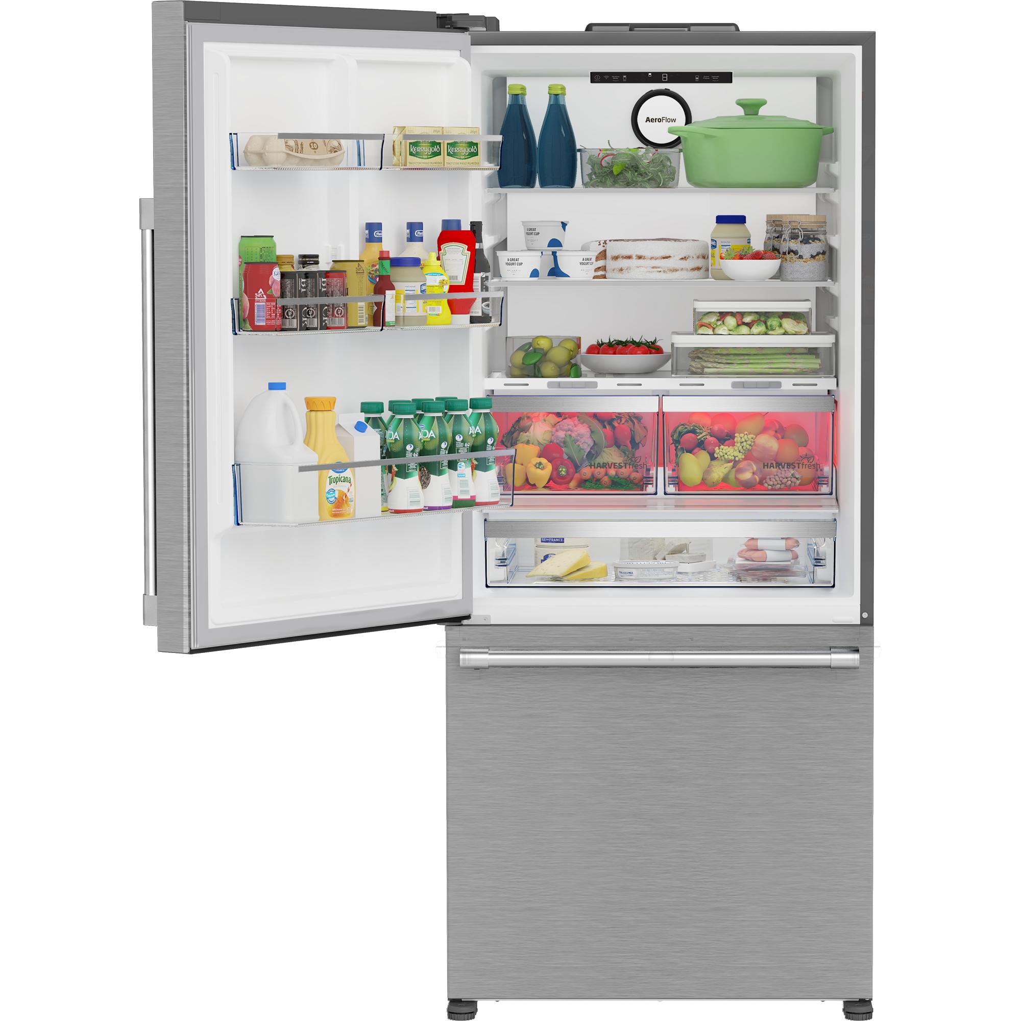 beko 30-inch, 16.1 cu. ft, Bottom Freezer, Refrigerator with HarvestFresh™ BFBD30216SSL