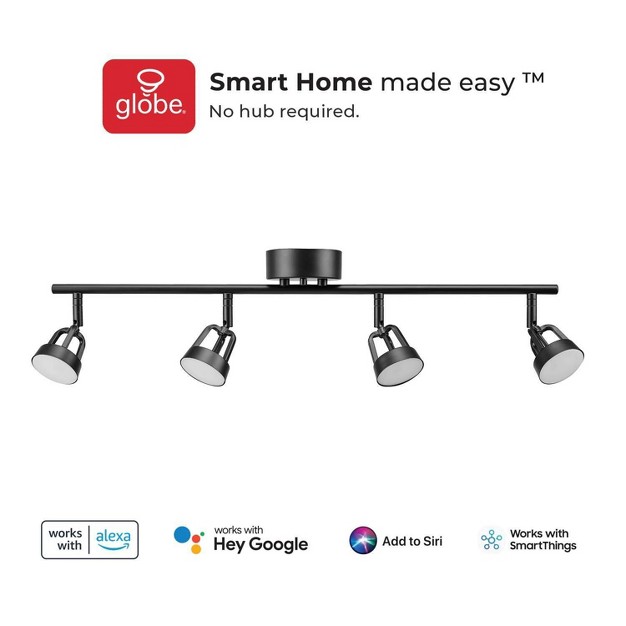 Globe Electric Wi fi Smart Led Integrated Track Lighting 4 light Black