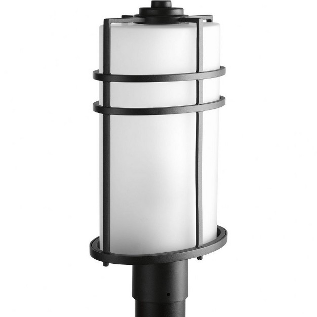 Progress Lighting Format Collection 1 light Outdoor Wall Lantern Black Etched Glass Shade