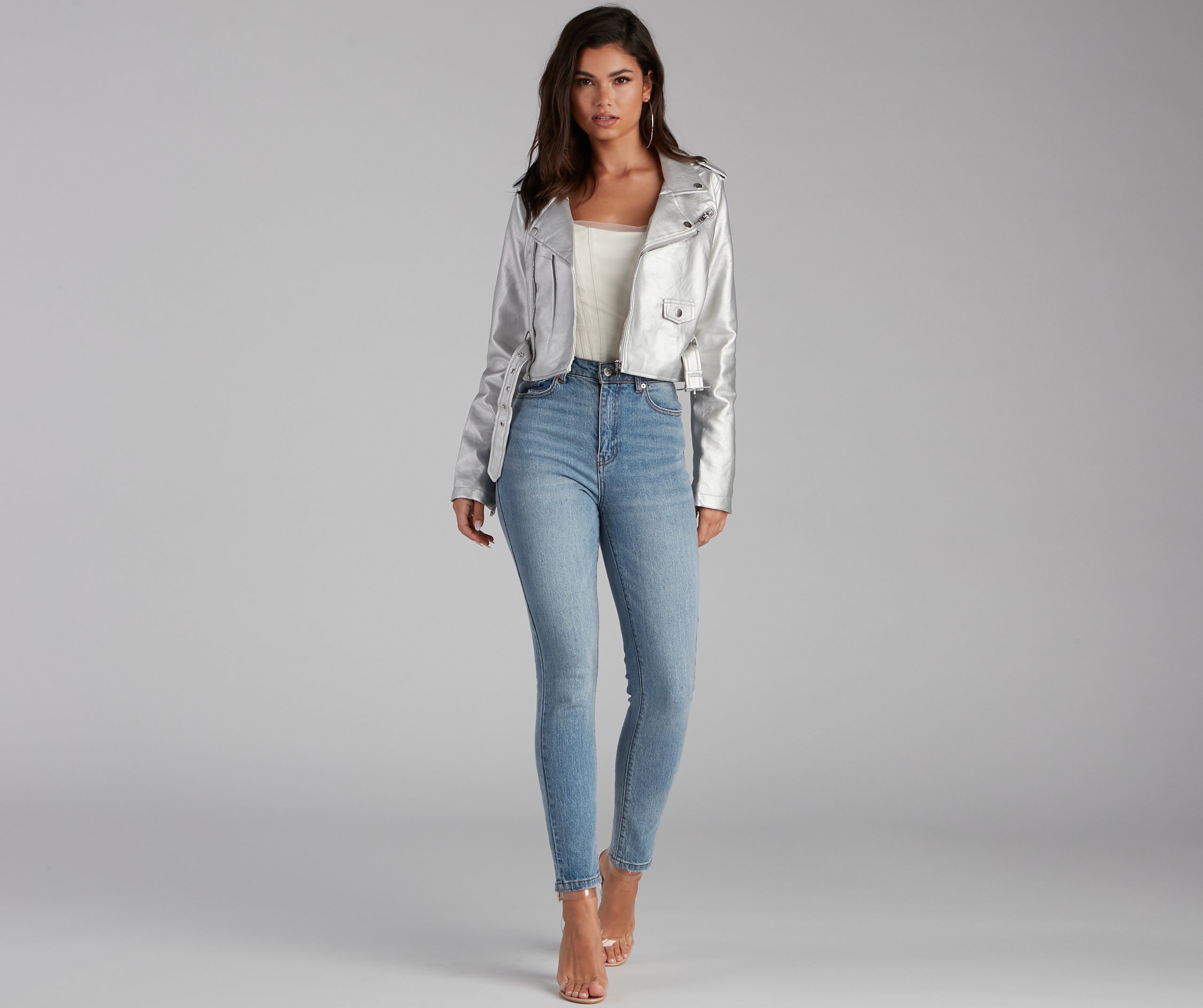 All That Shine Metallic Moto Jacket