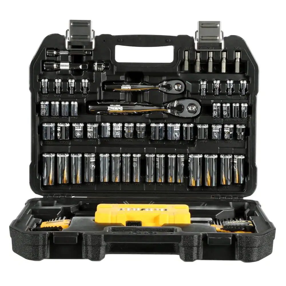 DEWALT DWMT73801 1/4 in. x 3/8 in. Drive Polished Chrome Mechanics Tool Set (108-Piece)