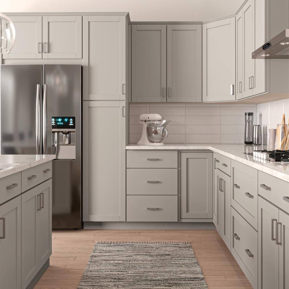 Hampton Bay Westfield Dusk Gray Shaker Stock Corner Wall Kitchen Cabinet (24 in. W x 12 in. D x 30 in. H) F12DC2430R