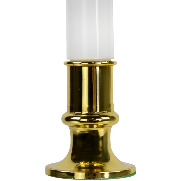 White Led Flickering Christmas Candle Lamp With Brass Base