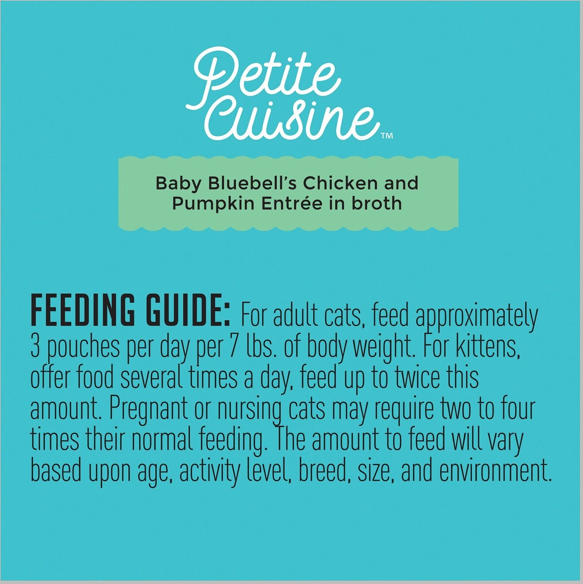 Petite Cuisine Baby Bluebell's Chicken and Pumpkin Entrée in Broth Grain-Free Wet Cat Food， 2.8-oz can， case of 24