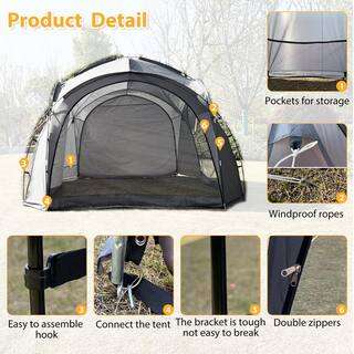 BTMWAY 12 ft. x 12 ft. 4-6-Person Portable Camping Tent with Side Wall UPF 50+ Pop-Up Beach Tent Sun Shelter CXXGY-GI70355W1212-Tent01