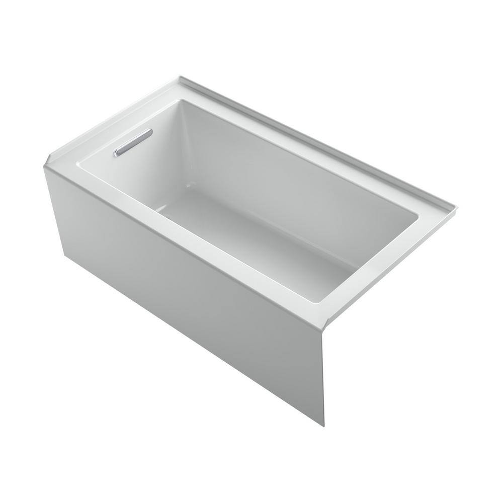 KOHLER Underscore 60 in. x 32 in. Soaking Bathtub with Left-Hand Drain in Ice Grey K-1957-LA-95