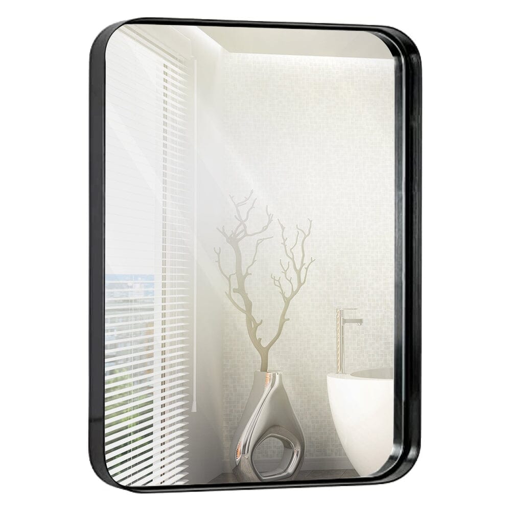 Contemporary Brushed Metal Wall Mirror (16