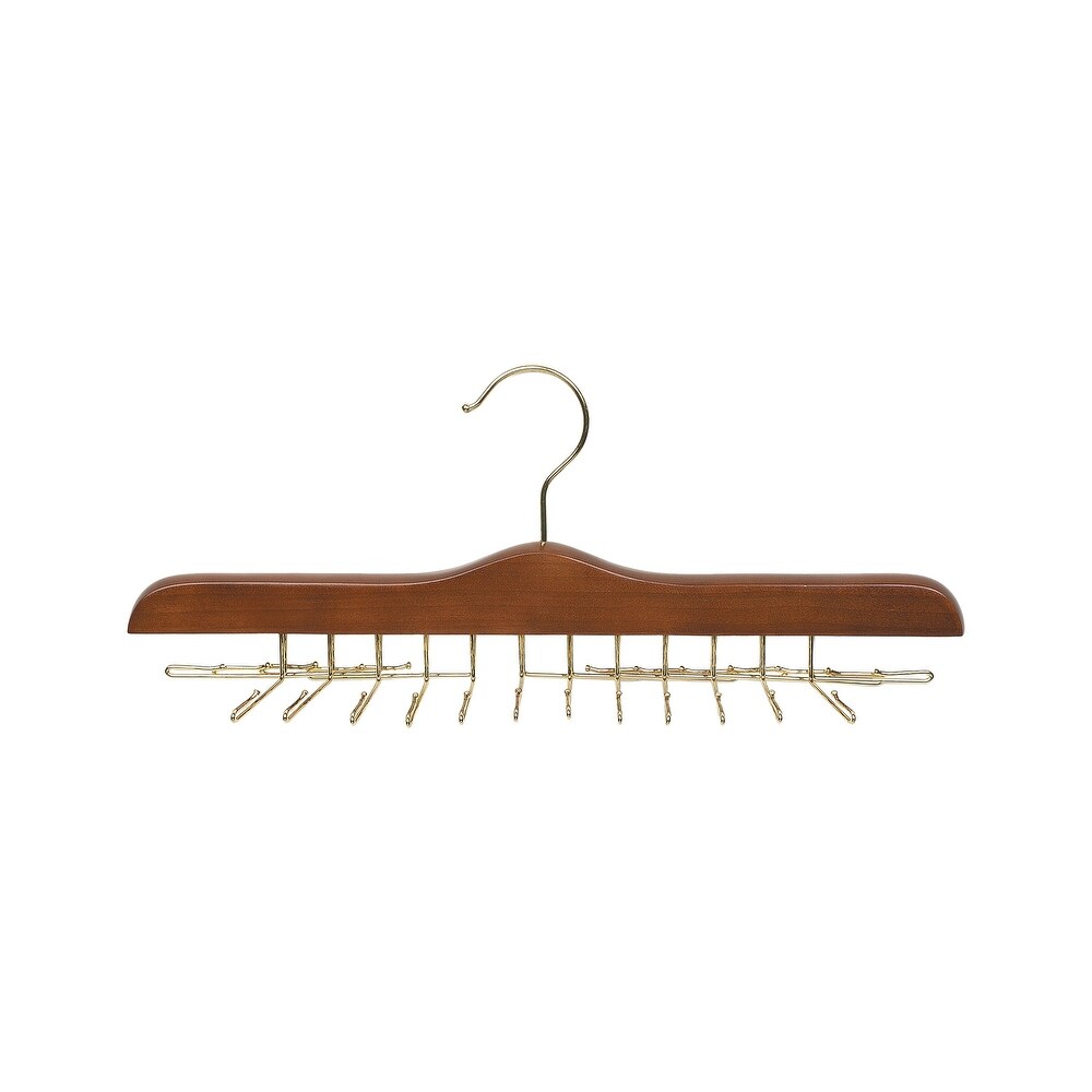 Walnut Wood 24 Clip Tie Hanger  17\