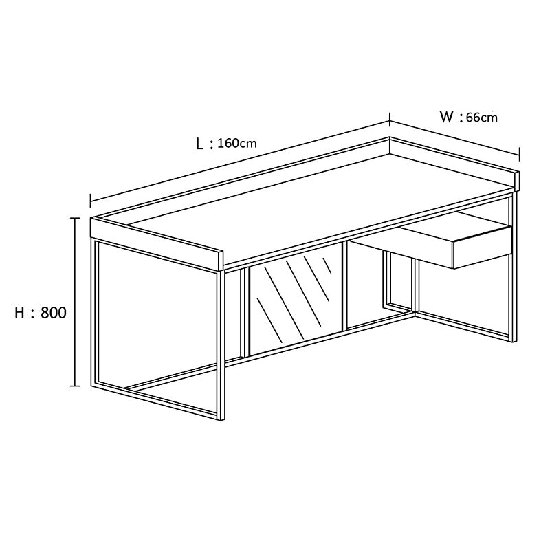 Leo Retro Desk  160cm - Walnut