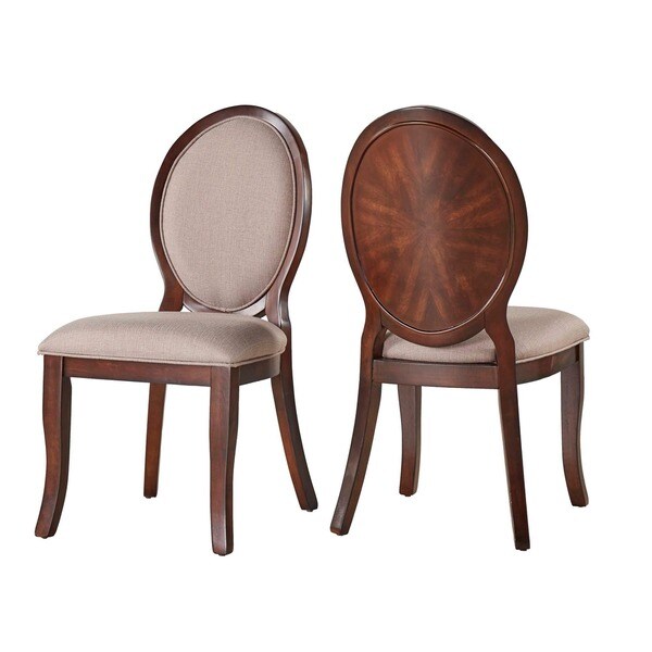 Verdiana Rich Brown Cherry Finish Oval Dining Chair (Set of 2) by iNSPIRE Q Classic