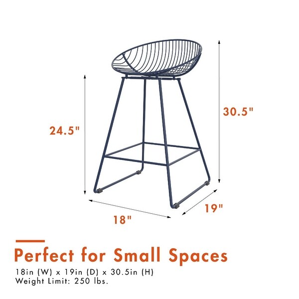 Ellis Wire Counter Stool， White