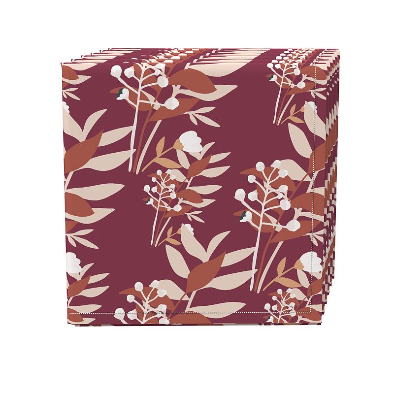 Napkin Set， 100% Polyester， Set of 4， 18x18， Autumn Branches