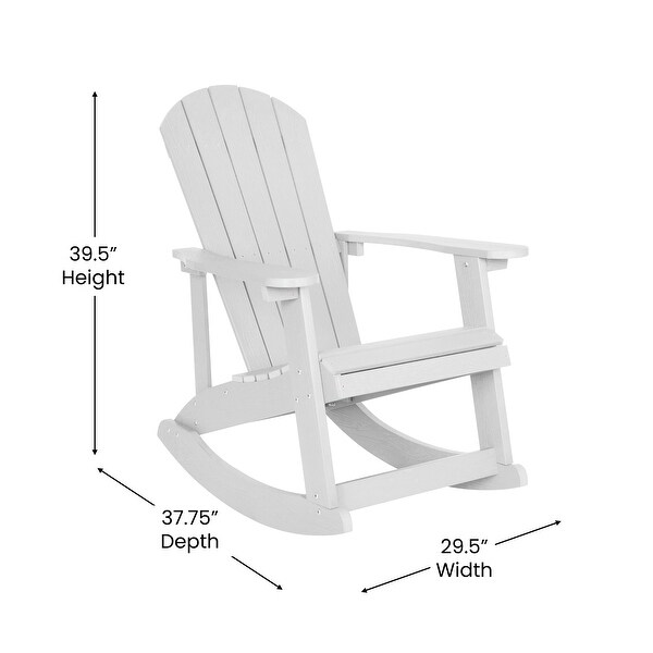 Set of 4 Poly Resin Adirondack Rocking Chairs with 1 Side Table