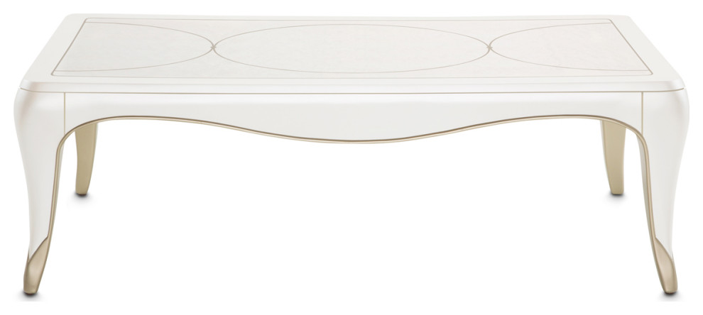 London Place Rectangular Cocktail Table   Creamy Pearl   Contemporary   Coffee Tables   by Michael Amini  Houzz