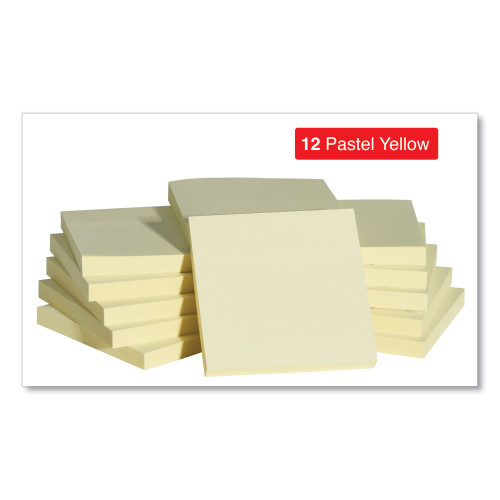 Universal Self-Stick Note Pads， 3 x 3， Yellow， 100-Sheet， 12/Pack (35668)