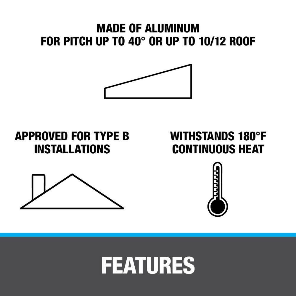 Oatey No-Calk 10-34 in. x 11 in. Aluminum Black Vent Pipe Roof Flashing with 1 in. - 3 in. Adjustable Diameter 12943