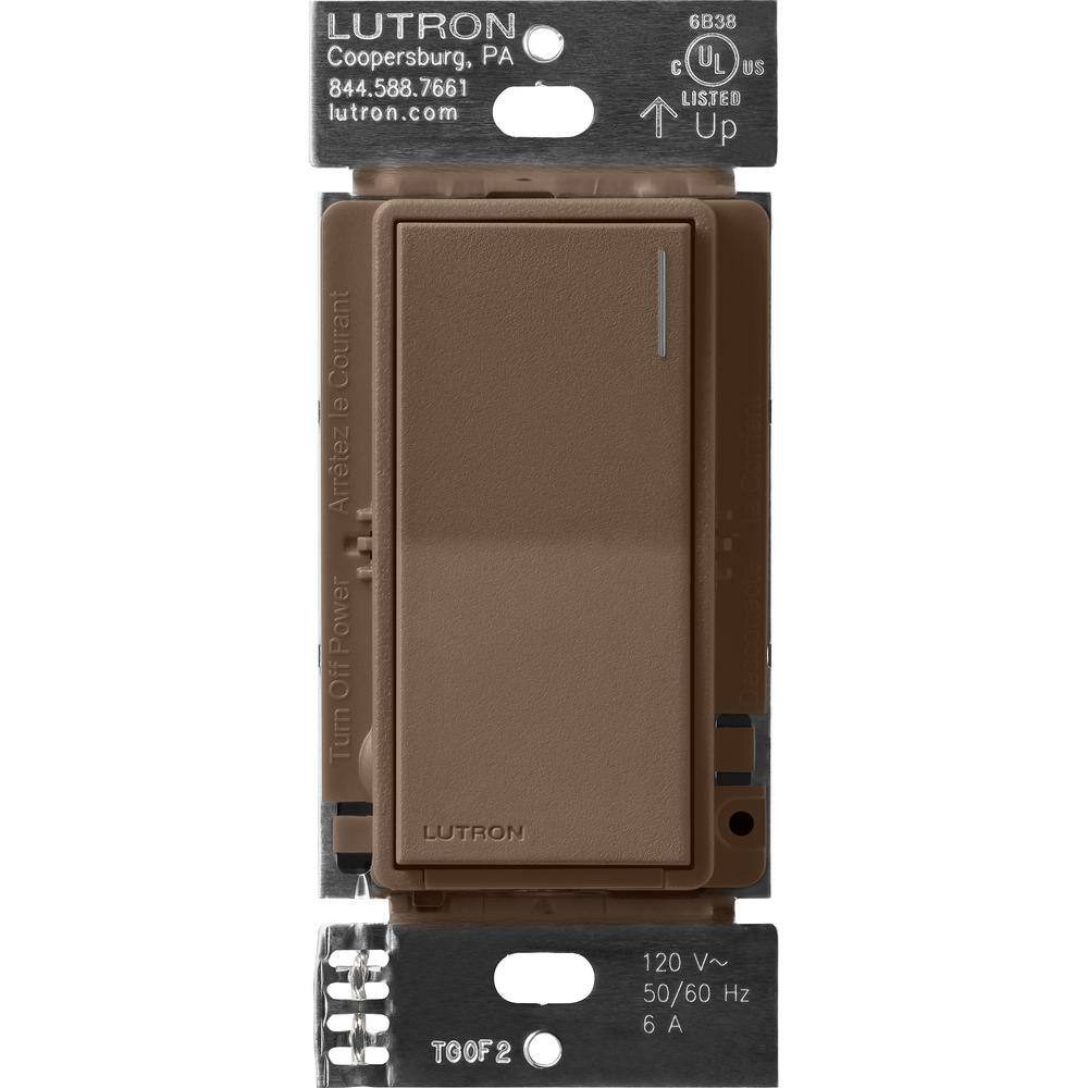 Lutron Sunnata Switch for 6A Lighting or 3A 110 HP Motor Single PoleMulti Location Espresso (ST-6ANS-EP) ST-6ANS-EP