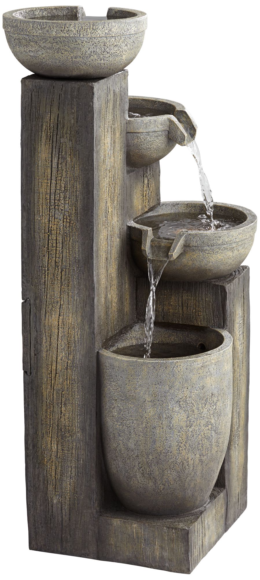 John Timberland Rustic Outdoor Floor Water Fountain with Light LED 40 1/2