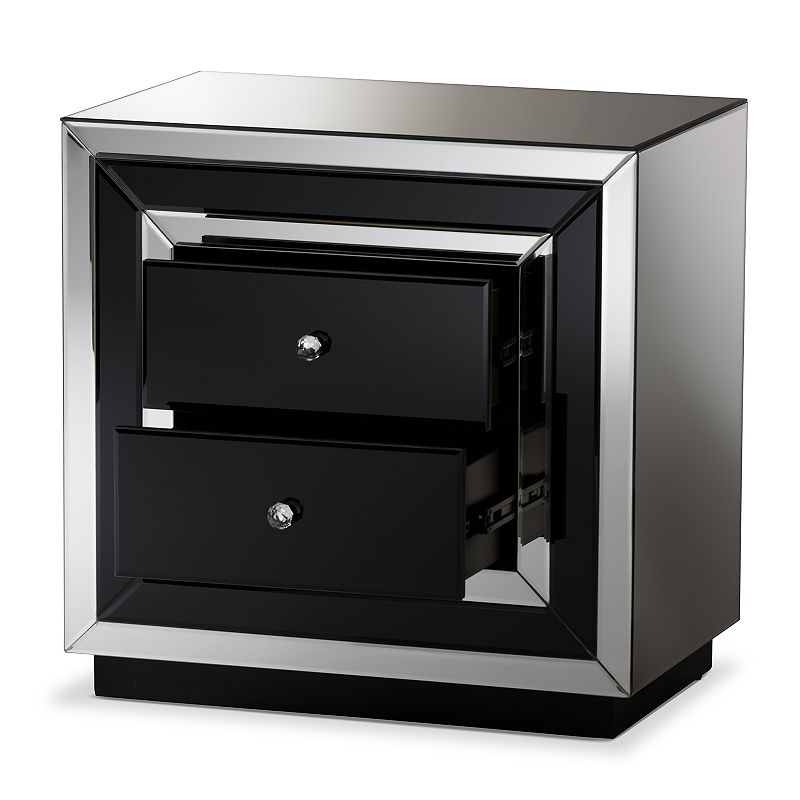 Baxton Studio Cecilia Mirrored Nightstand