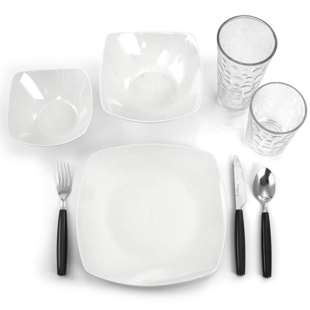 Gibson 48-Piece Casual White Ceramic Dinnerware Set (Service for 6) 985112764M