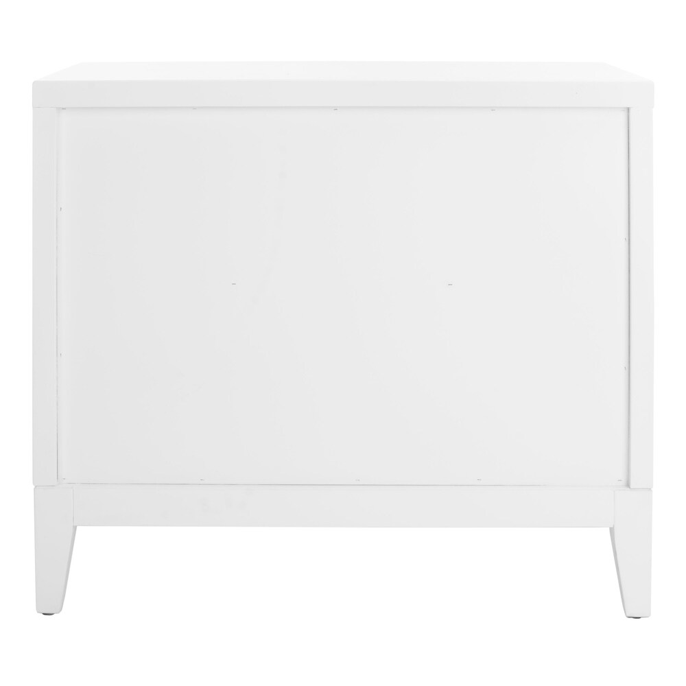 SAFAVIEH Luiza White/Gold 2 Drawer Nightstand