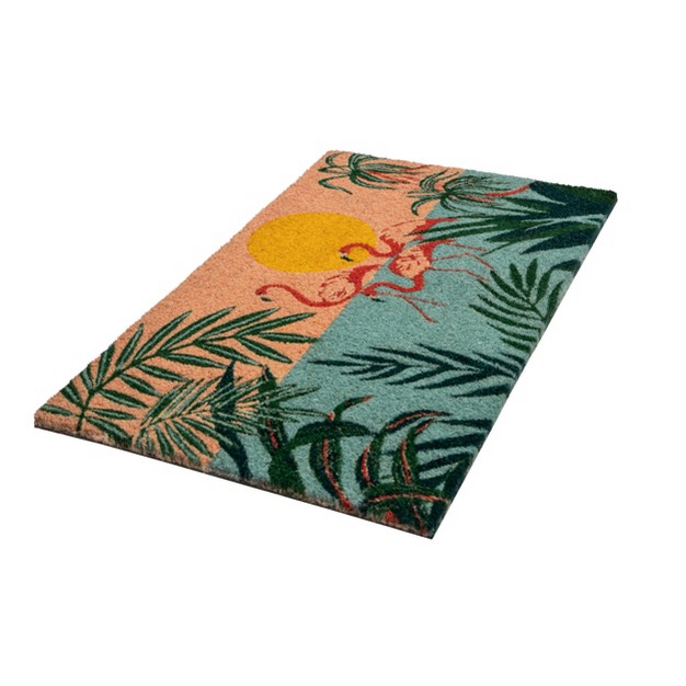 X 2 x27 4 quot Flamingo Lagoon Indoor outdoor Coir Doormat