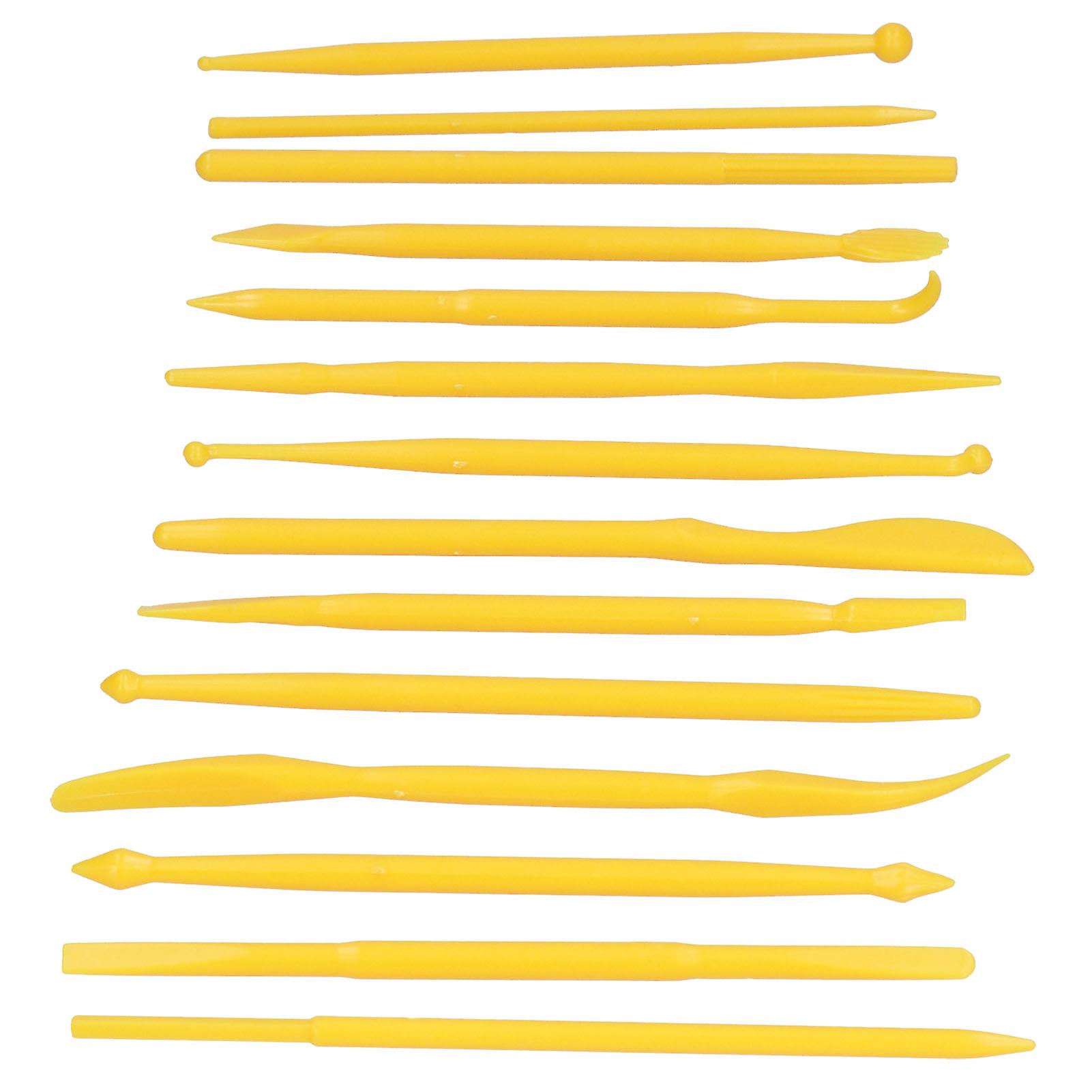 14pcs/set Plastic Crafts Clay Modeling Tool For Shaping And Sculpting Cake Embossing Decoryellow