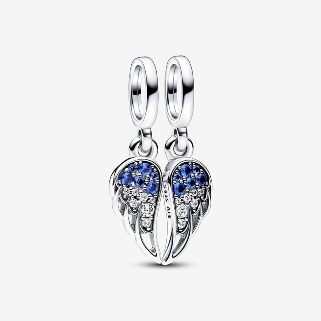 PANDORA  Sparkling Splitable Angel Wings Dangle Charm