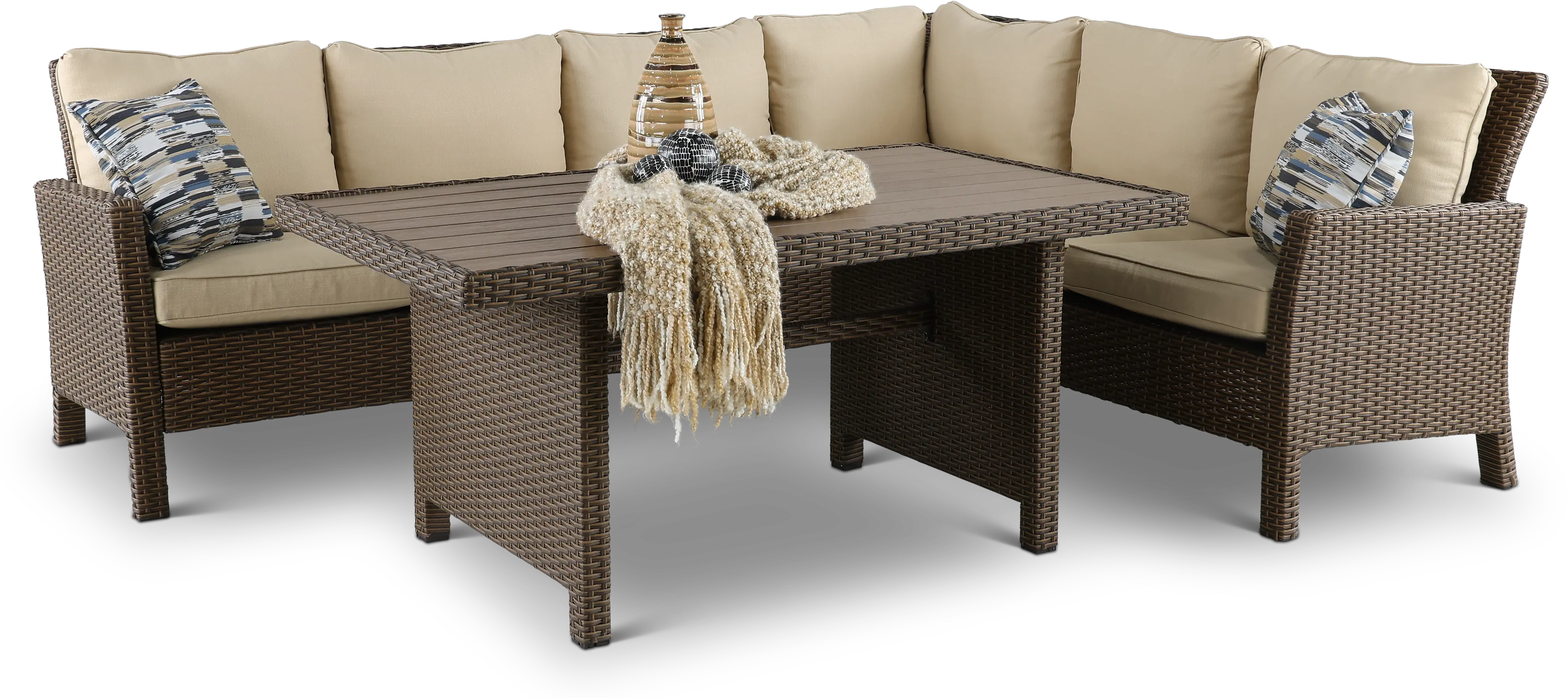 Arcadia Wicker 3 Piece Patio Dining Set