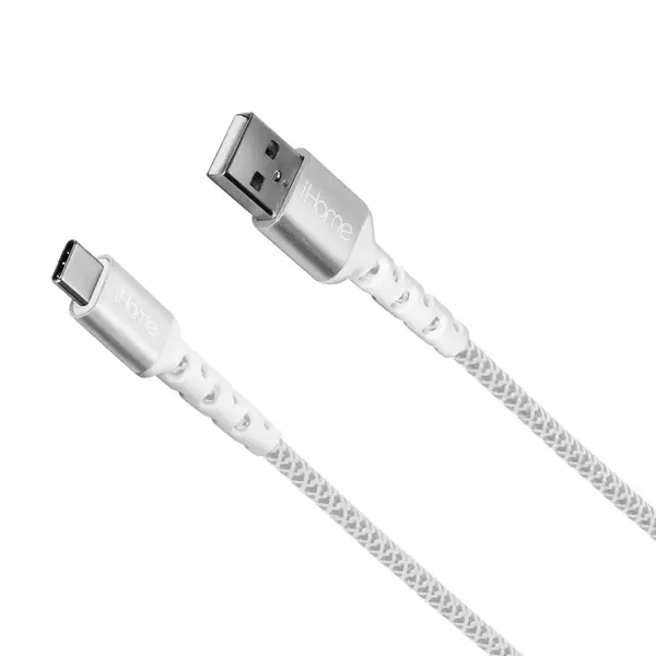 Lifeworks iHome 6' Nylon-Braided USB-A To USB-C Cable With Durastrain