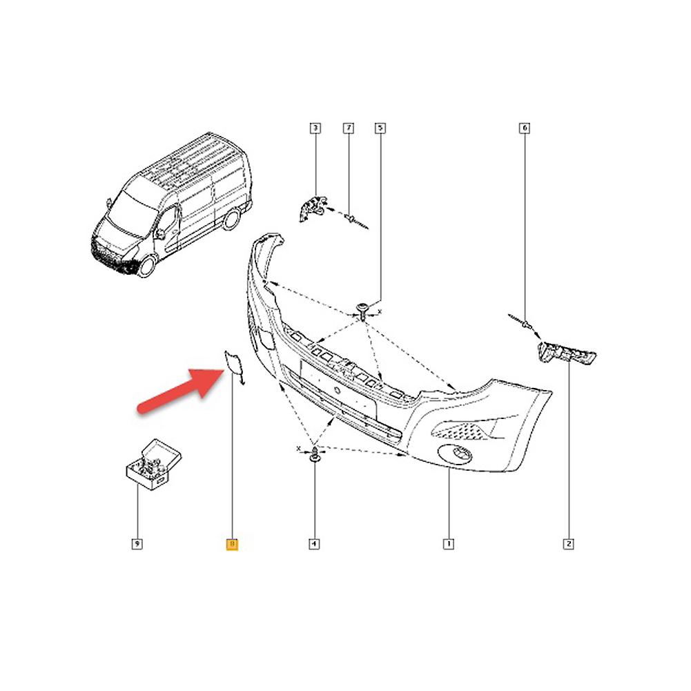 Front Bumper Trailer Cover Traction Cover For Renault Master Iii Nissan Nv400 Opel Movano 511800537r Black