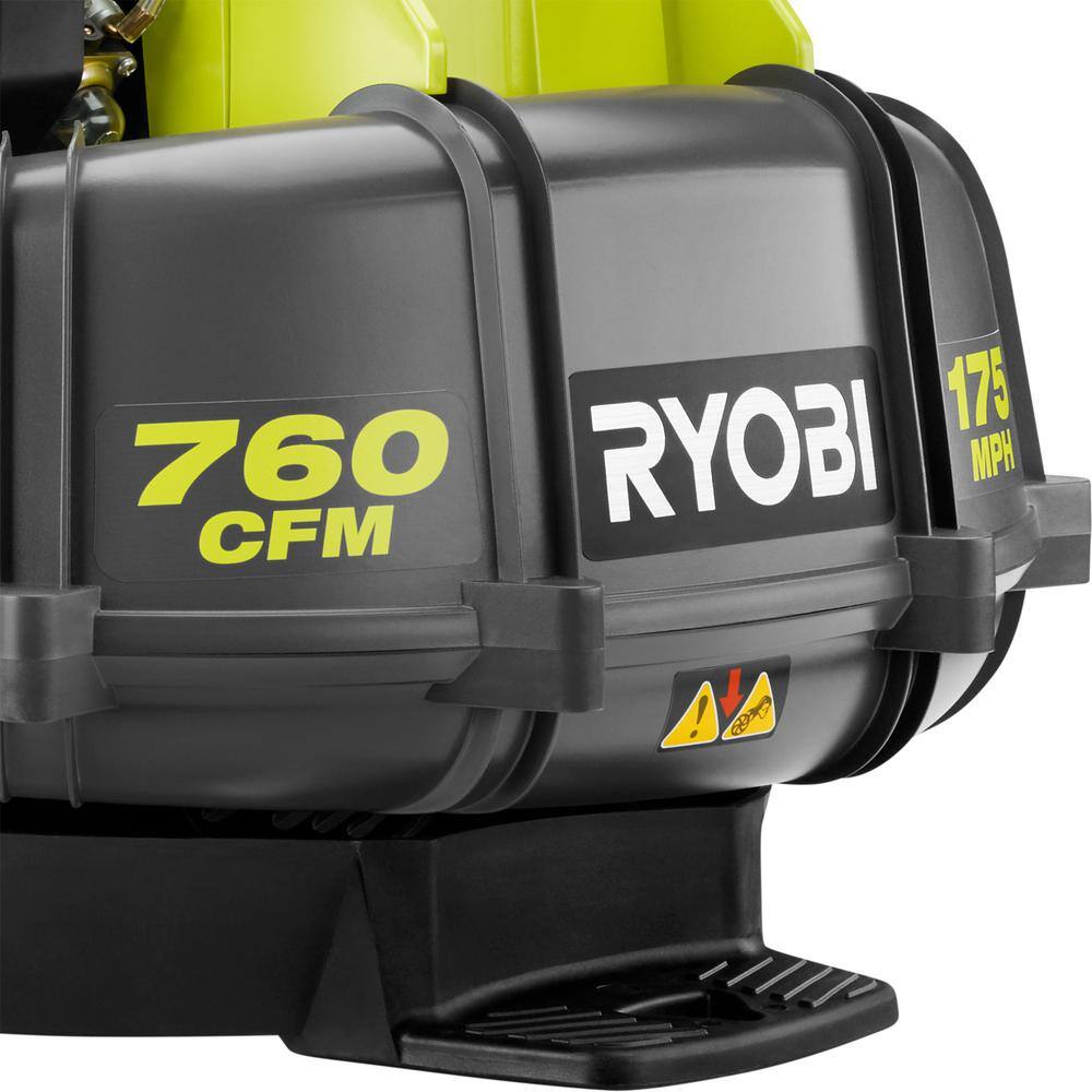 RYOBI 175 MPH 760 CFM 38cc Gas Backpack Leaf Blower RY38BP