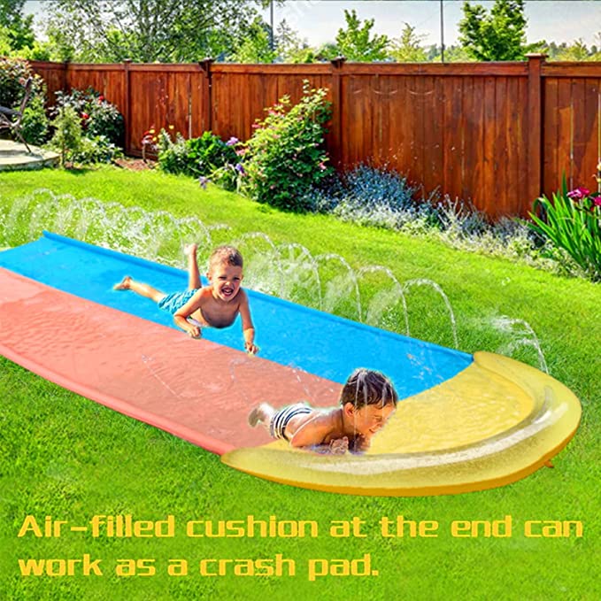 Inflatable Slide with 2 Bodyboards,Slip and Slide for Adults Kids Backyard,16FT Inflatable Kids Pool Waterslide for Backyard and Outdoor Water Toys Play