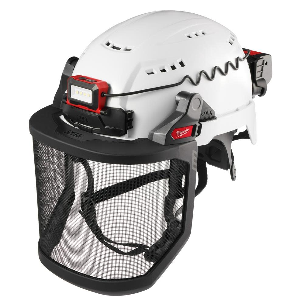 Milwaukee BOLT Full Face Shield Metal Mesh Compatible with Milwaukee Safety Helmet No Brim