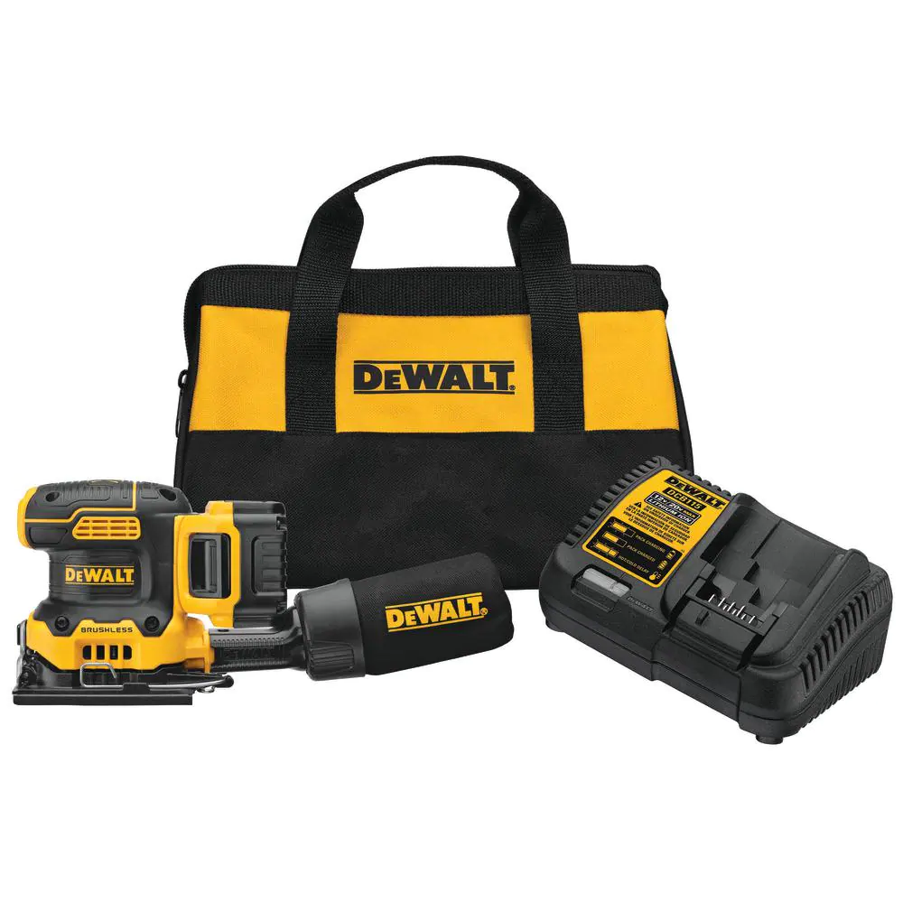 DEWALT DCW200P1 20-Volt MAX XR Cordless Brushless 1/4 Sheet Variable Speed Sander with (1) 20-Volt Battery 5.0Ah and Charger