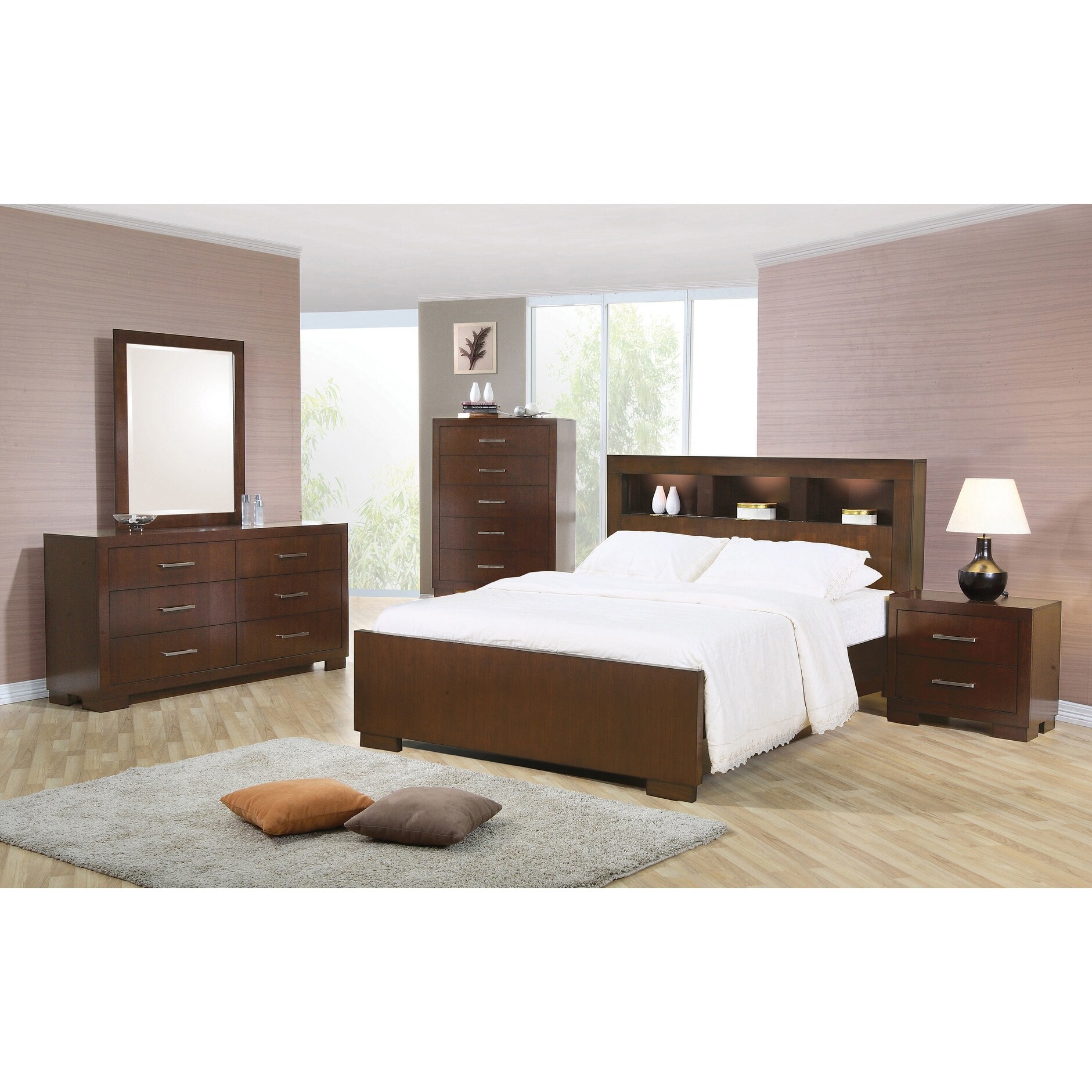 Ardino Cappuccino 3-piece Bedroom Set with 2 Nightstands - - 35181624