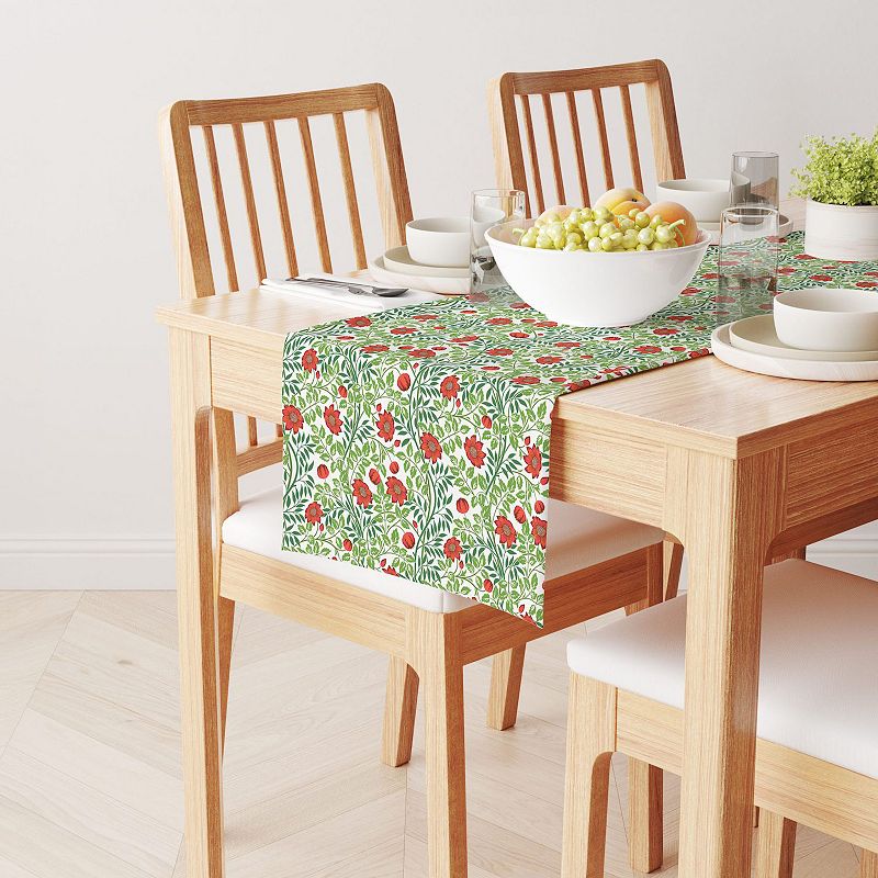 Table Runner， 100% Cotton， 16x90， Floral 72