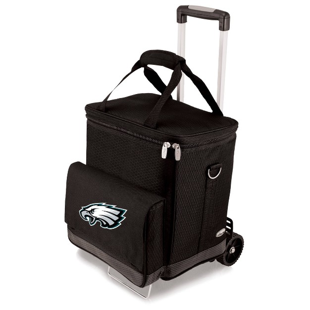 Nfl Philadelphia Eagles Cellar Six Bottle Wine Carrier And Cooler Tote With Trolley