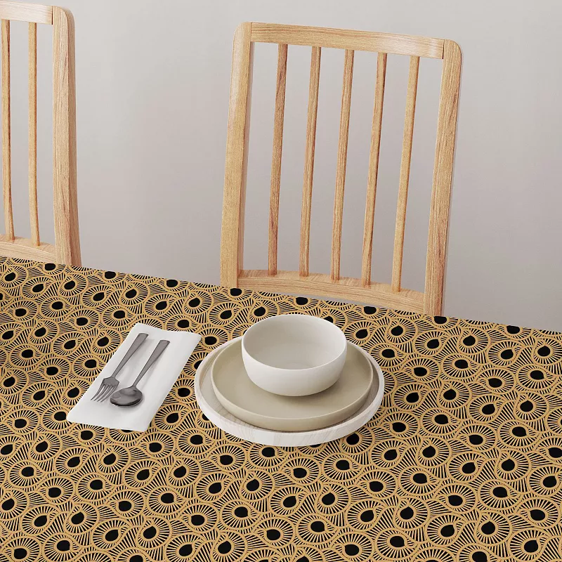 Square Tablecloth， 100% Polyester， 70x70， Abstract Bam boo Stairs