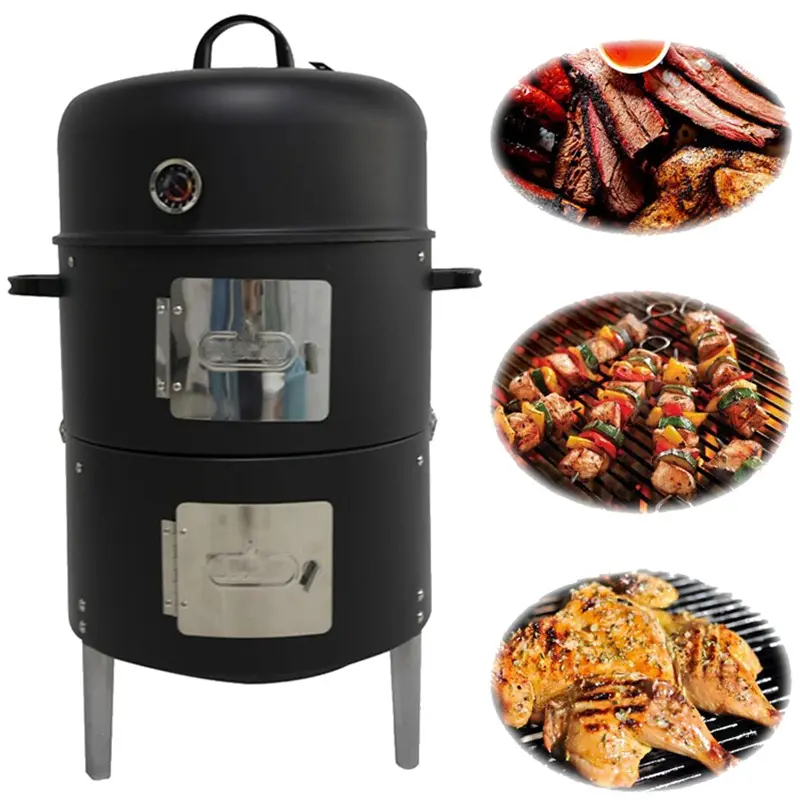 3 In 1 Stainless Steel Turkey Smokeless Charcoal Offset Smoker Bbq Grill Smoker 3 in 1 smoker grill