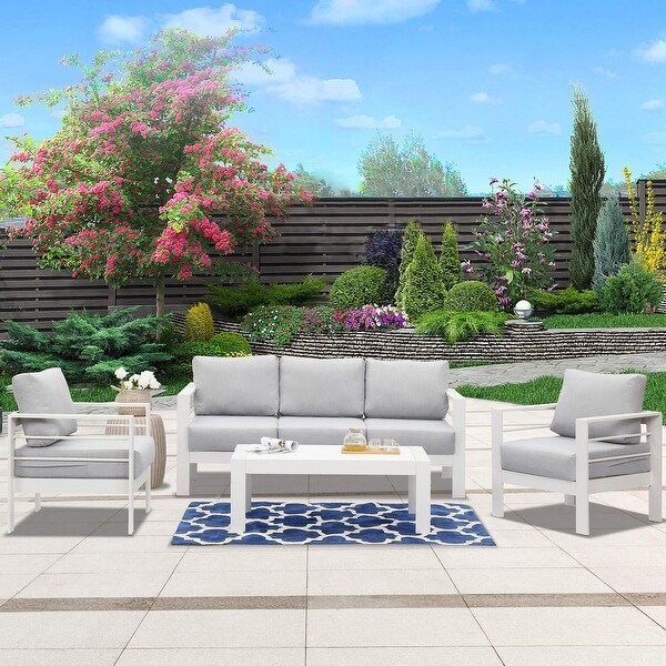 Royalcraft 4 Piece Aluminum Outdoor Patio Furniture Set