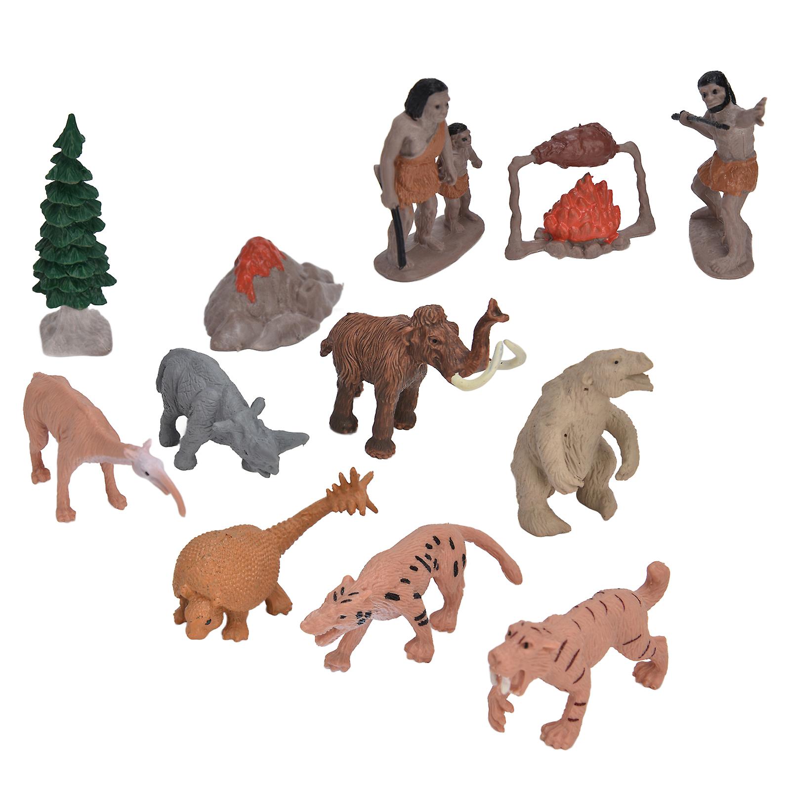 12pcs Historical Figurine Toys Prehistoric Life Scene Figures Animal Ornaments Playset12pcs